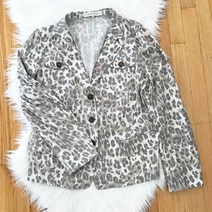 Gerard Darel Leopard Print Blazer Jacket
